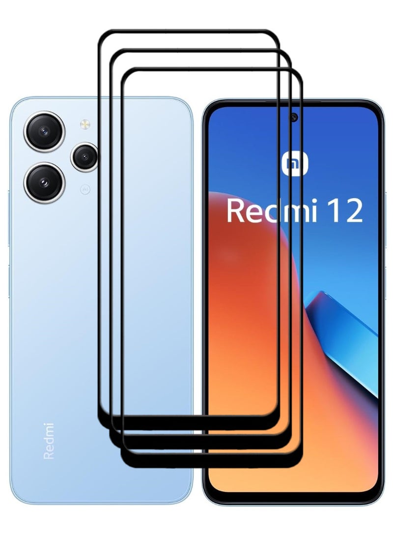 ACLIX 3 Pieces Antistatic ESD Dustproof Premium Quality High Definition Tempered Glass Screen Protector Designed For Xiaomi Redmi 12 - Image 1
