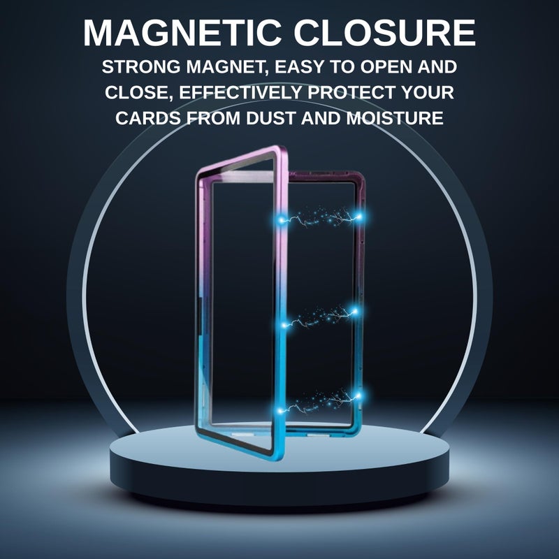 RedCap Magnetic Aluminum Graded PSA Slab Guard UV Resistant Glass 35PT Premium Protector Display Case For Standard PSA CGC Graded Sport Trading Cards - Azure Blue - Image 4