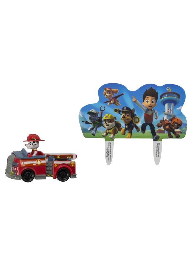 DecoPac DecoSet Paw Patrol Just Yelp for Help Cake Topper, 2-Piece Decorations with Marshall in Fire Engine and Background for Fun After the Birthday Party - Image 2