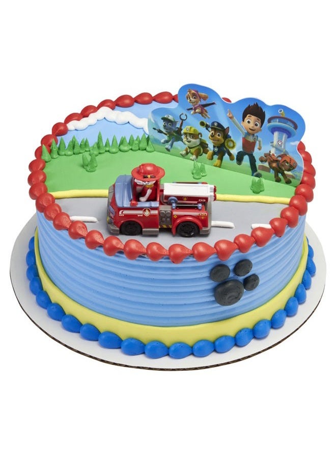 DecoPac DecoSet Paw Patrol Just Yelp for Help Cake Topper, 2-Piece Decorations with Marshall in Fire Engine and Background for Fun After the Birthday Party - Image 3