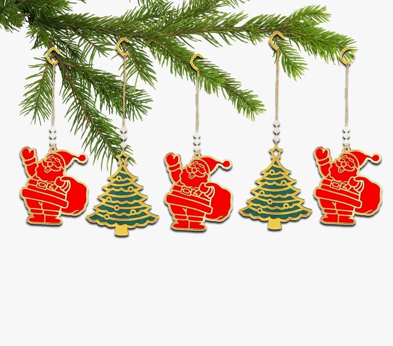 Ascension 5 Pieces Charms Pendants for Christmas Tree Decoration Christmas Party Decoration DIY Artificial Hangings for Christmas Tree Xmas Holiday Decor - Image 1