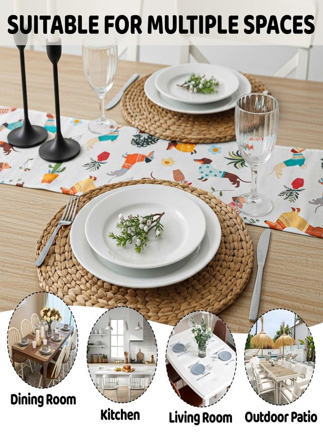 LLOUSSAK Puppy Dog Table Runner, Dog Themed Birthday Party Decorations Puppy Party Decorations, Farmhouse Baby Shower Dining Room Room Home Kitchen Island Decor（13x72 Inches）(Floral Theme) - Image 5