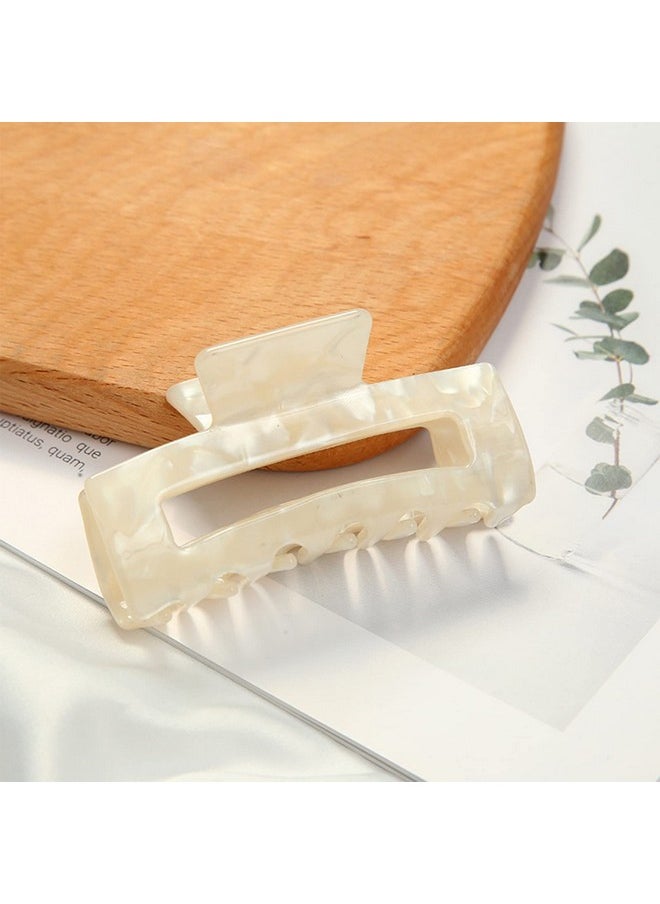 AEGYPIUS Hair Claw Clips For Women Girls Rectangle Hair Clips Claw Clip Hair Clip Nonslip Hair Clips For Thick Hair Clip For Girls Hair Accessories (White)  - Image 4
