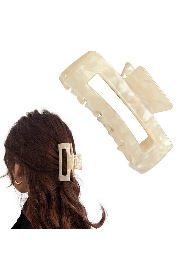 AEGYPIUS Hair Claw Clips For Women Girls Rectangle Hair Clips Claw Clip Hair Clip Nonslip Hair Clips For Thick Hair Clip For Girls Hair Accessories (White)  - Image 2