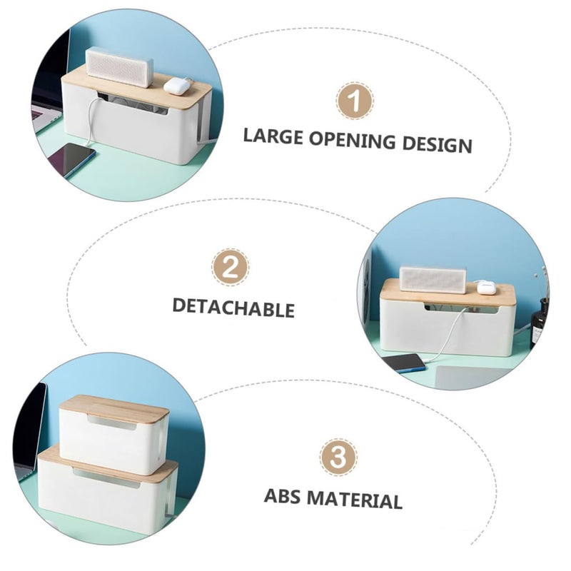 Cable Organizer Box For Charging Cords Heat Dissipation Design Cord Management Container - Image 3