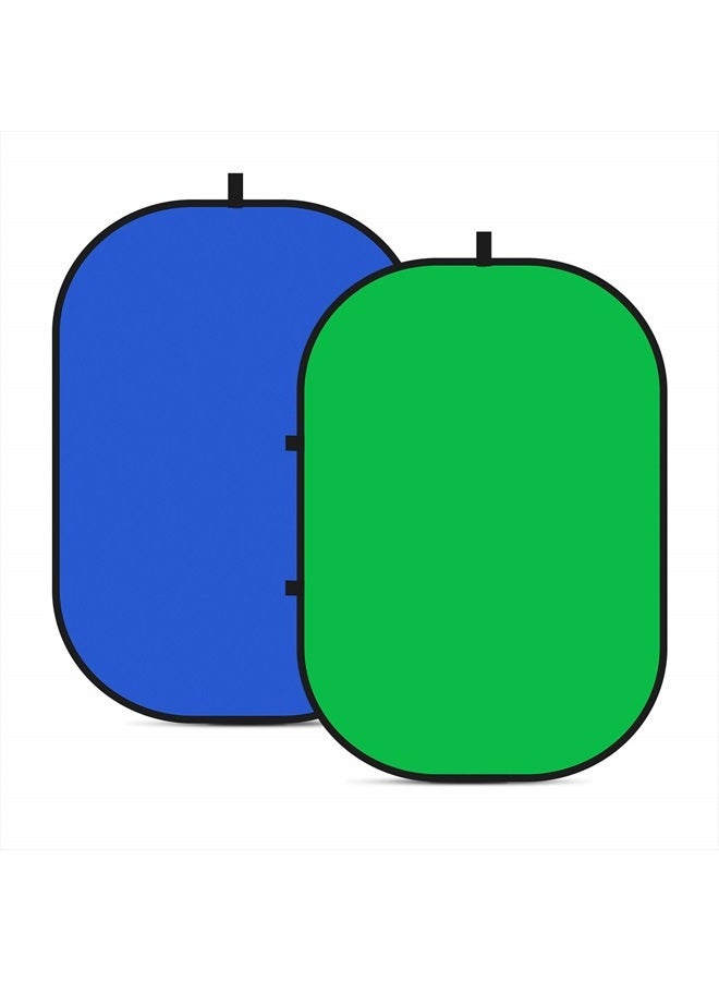 NEEWER Chromakey Backdrops, Double Sided Green Screen and Blue Screen, 2 in 1 Collapsible and Reversible Background for Photography, Gaming and Live Streaming, 5'×6.6'/1.5m×2m (Green/Blue) - Image 1