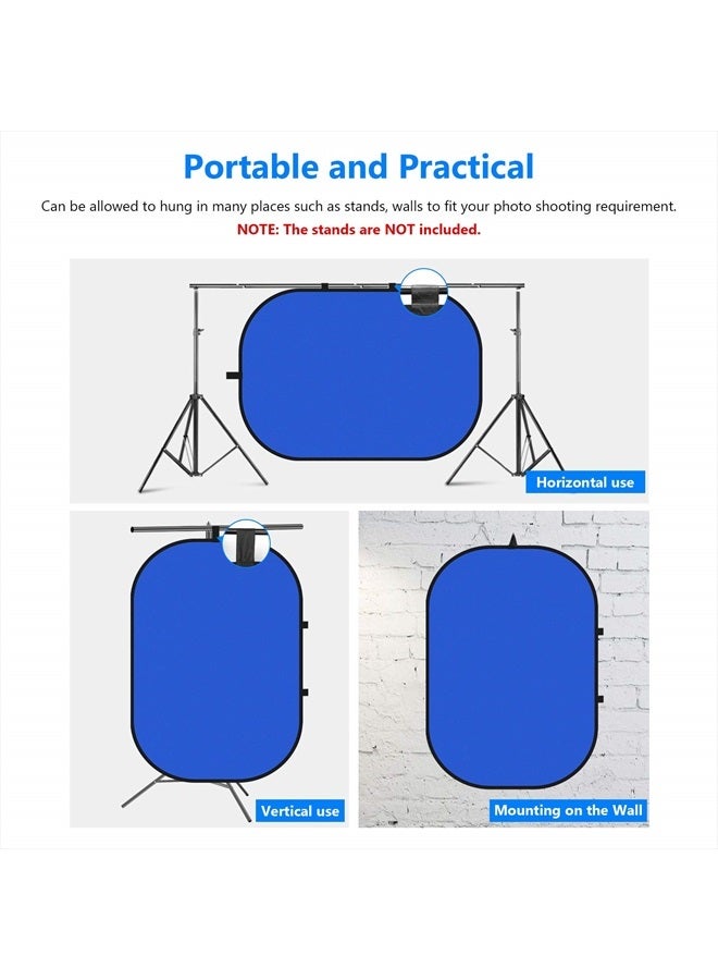 NEEWER Chromakey Backdrops, Double Sided Green Screen and Blue Screen, 2 in 1 Collapsible and Reversible Background for Photography, Gaming and Live Streaming, 5'×6.6'/1.5m×2m (Green/Blue) - Image 3