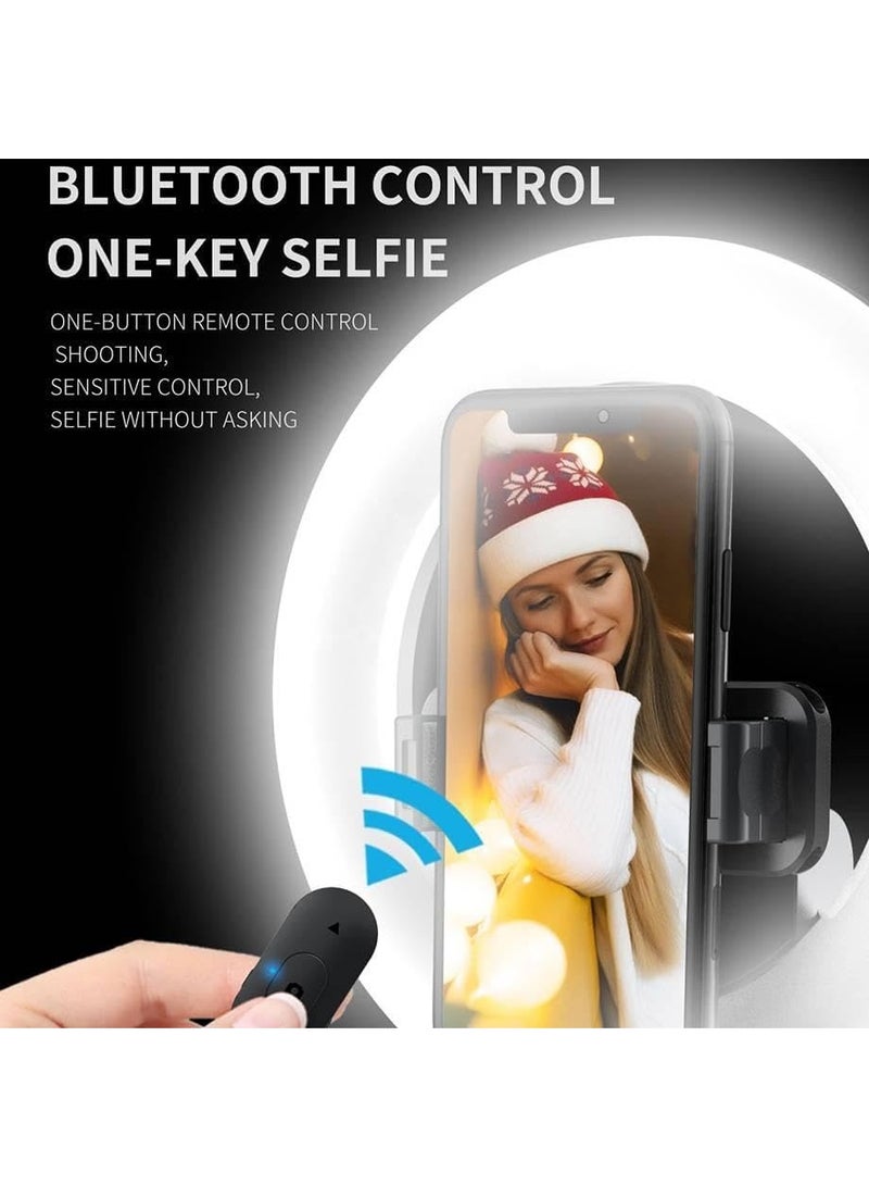 بوكس ويف حامل وقاعدة تثبيت من BoxWave متوافق مع هاتف CAT B35 - مزود بحلقة إضاءة (Ring Light) وعصا سيلفي قابلة للتمديد - لون أسود فاحم (Jet Black) - Image 2