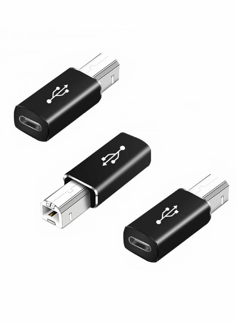 Generic USB C to B Adapter, Female USB C to MIDI Converter, Compatible with MIDI, Printers, Chromebook Pixel, Electric Piano, Synthesizers and Devices Laptops with Type-C Port, 3 Pack  - Image 1
