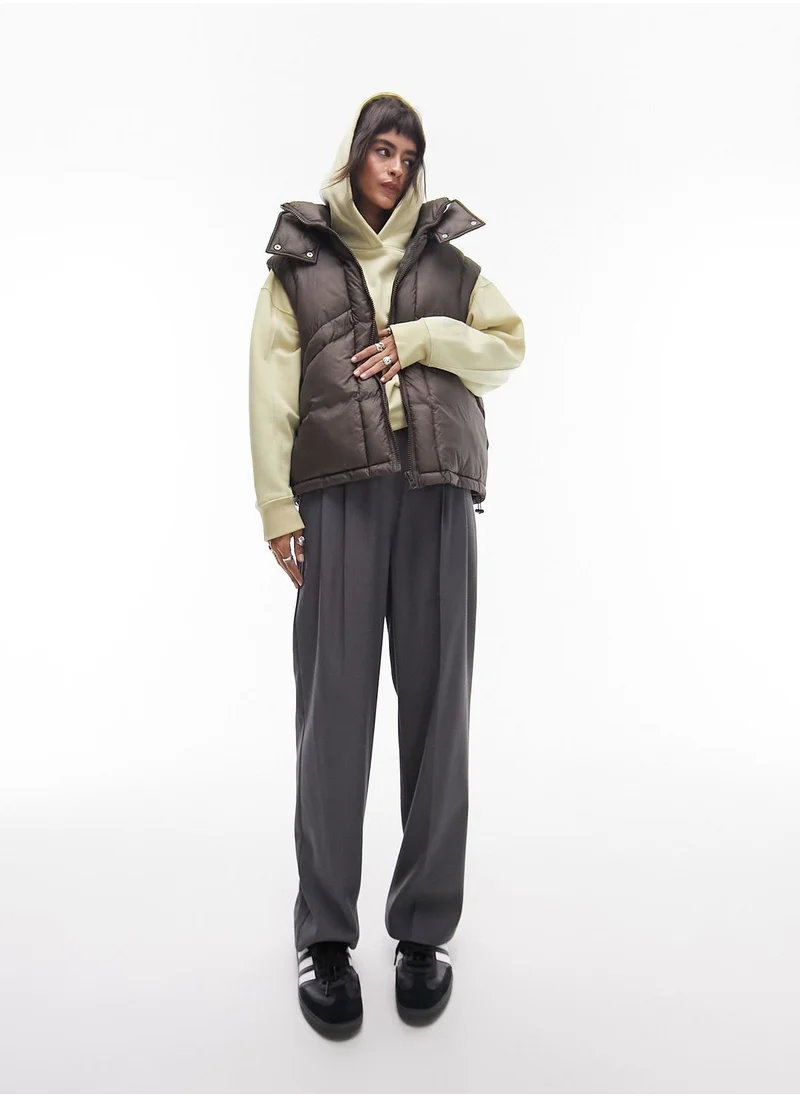 TOPSHOP Hooded Puffet Vest Jacket