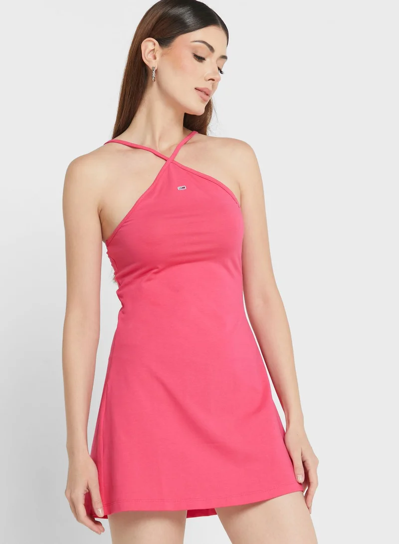 TOMMY JEANS Halter Neck Strappy Dress