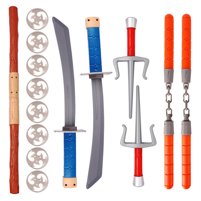 Sepco 15PCS Ninja Warrior Toy Weapons Role Play Set for Children Pretend Play Battles Dress up Party Photo Booth Props - Image 3