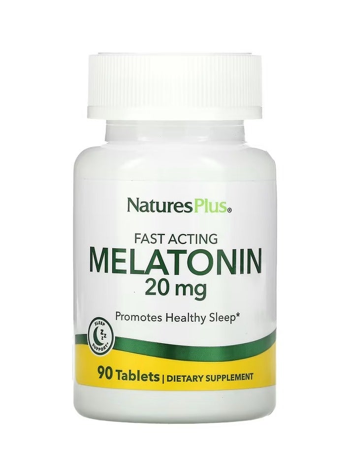 NaturesPlus Melatonin, 20 mg, 90 Tablets - Image 1