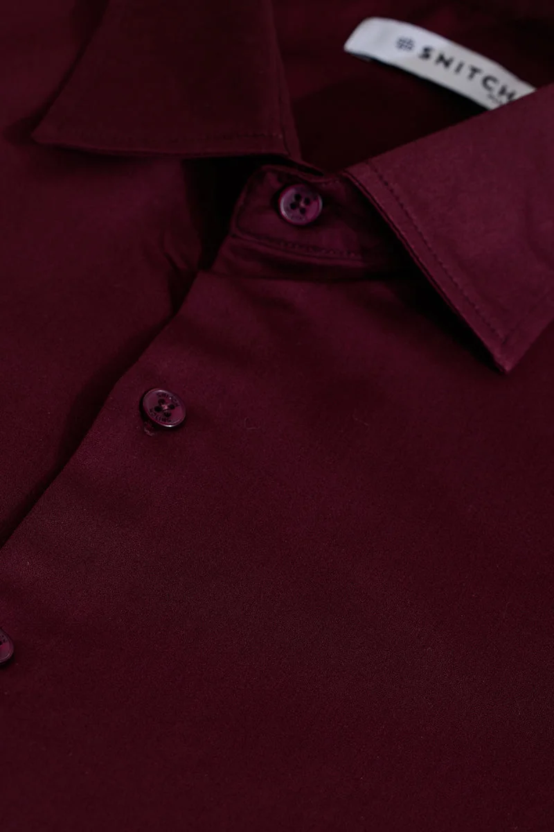 SNITCH Maroon Regular Fit Plus Size Shirt