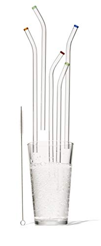 Better Houseware Extra-Wide 10mm Reusable Glass Drinking Straws (Set of 5 + Cleaning Brush) - Image 2