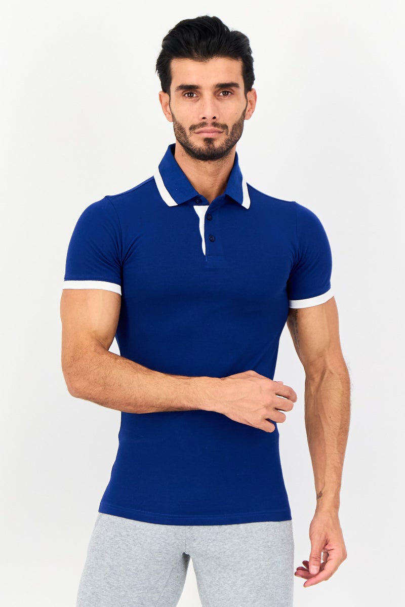 PUMA Men Slim Fit Short Sleeve Outdoor Polo Shirt, Blue - Image 1