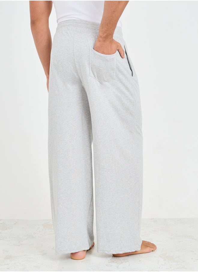 Styli Pocket Detail Wide Leg Pyjama with Drawstring Waistband