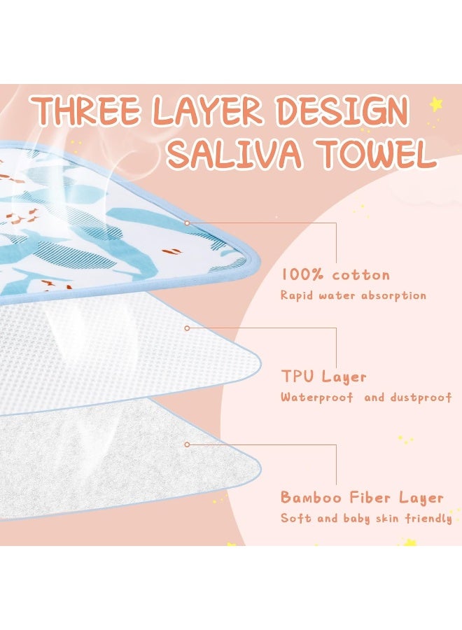 Newwiee Newwiee 5 Pcs Pullover Toddler Bibs Full Coverage Baby Bibs Soft Absorbent Cotton Towel Bibs for Toddler Drooling Feeding - Image 4