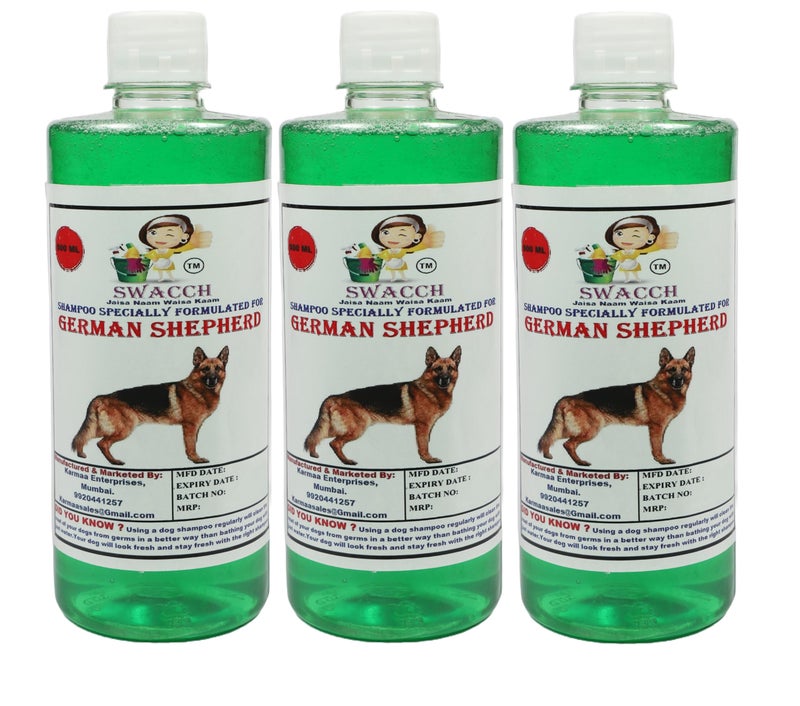 Swacch Shampoo Specially Formulated for German Shepherd (500ml) (Pack of 3) Neem Alovera - Image 1