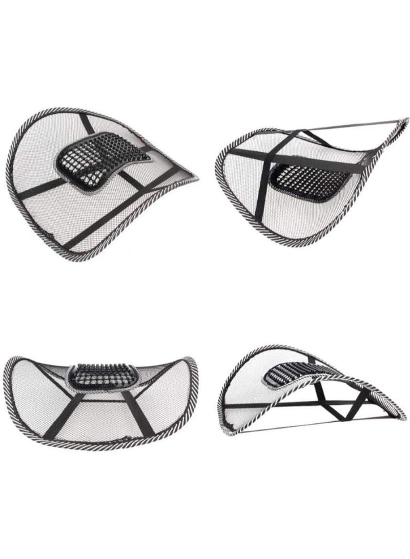 معرض الأعياد وسادة دعم أسفل الظهر من Air Flow لمقعد السيارة، وسادة خصر مريحة من الشبكة لتخفيف آلام أسفل الظهر، وسادة مقعد السيارة، كرسي المكتب، أسود  - Image 2