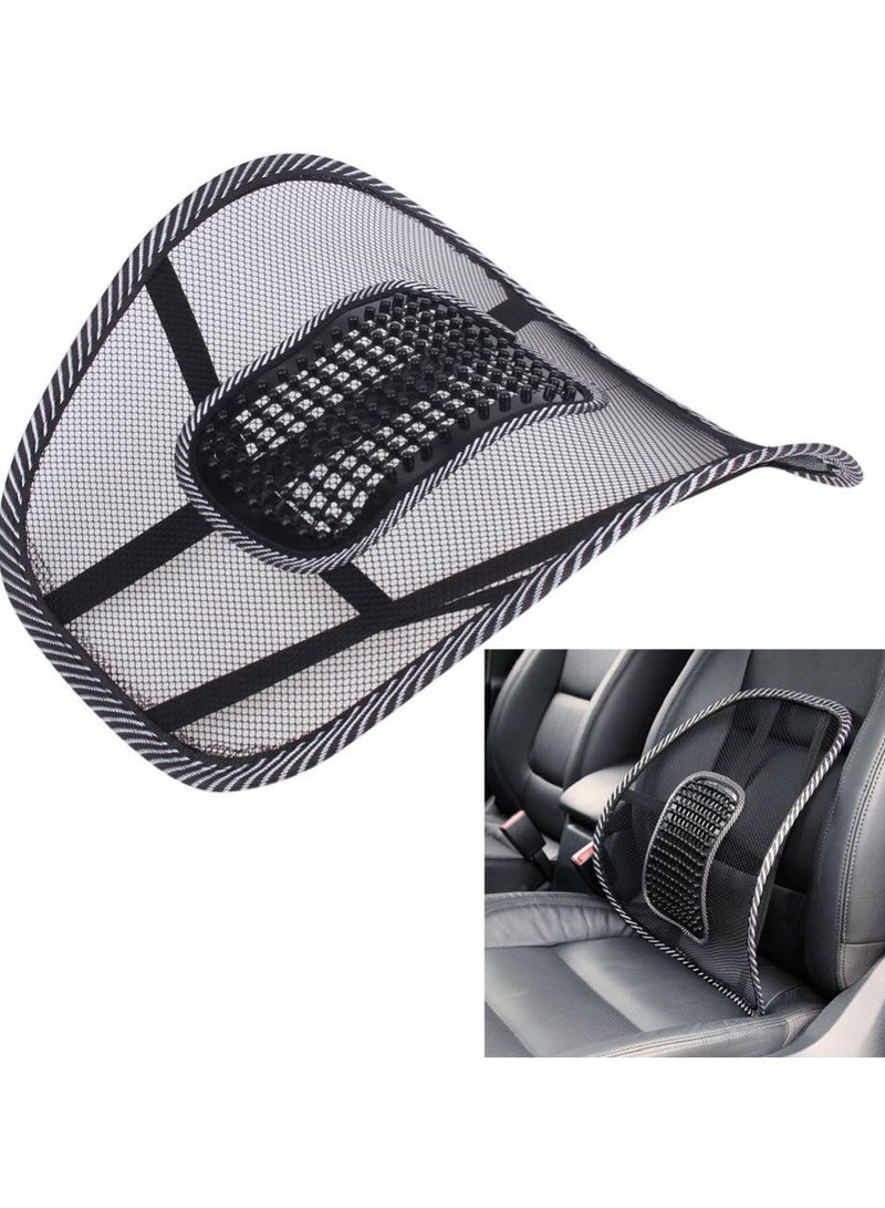 معرض الأعياد وسادة دعم أسفل الظهر من Air Flow لمقعد السيارة، وسادة خصر مريحة من الشبكة لتخفيف آلام أسفل الظهر، وسادة مقعد السيارة، كرسي المكتب، أسود  - Image 1