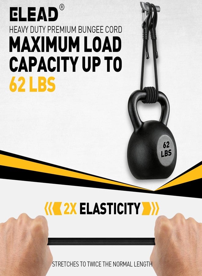 ELEAD بكرة حبل مطاطي شديد التحمل، 1/4 بوصة × 110 قدم، حبل مطاطي خارجي عالي الجودة للاستخدام البحري، حبل أسود فائق المرونة، حبل طويل مناسب لنقل البضائع والتخييم وحوامل الدراجات والخيام - Image 5