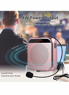 SYOSI Voice Amplifier with Wired Microphone Headset, Portable Rechargeable Pa System Speaker Personal Microphone Speech Amplifier, Loudspeaker for Teachers Tour Guides Coaches Metting Yoga Fitness  - Image 2