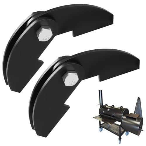 WFCYX 2 Pcs 8 x 2 1/4" Large Heavy Duty BBQ Smoker Hinge, Compatible with Burn Shop BBQ Smoker Hinge Doors, Fit for 3/16" Plate Steel, with Bolt, Nut, Washers - Image 1