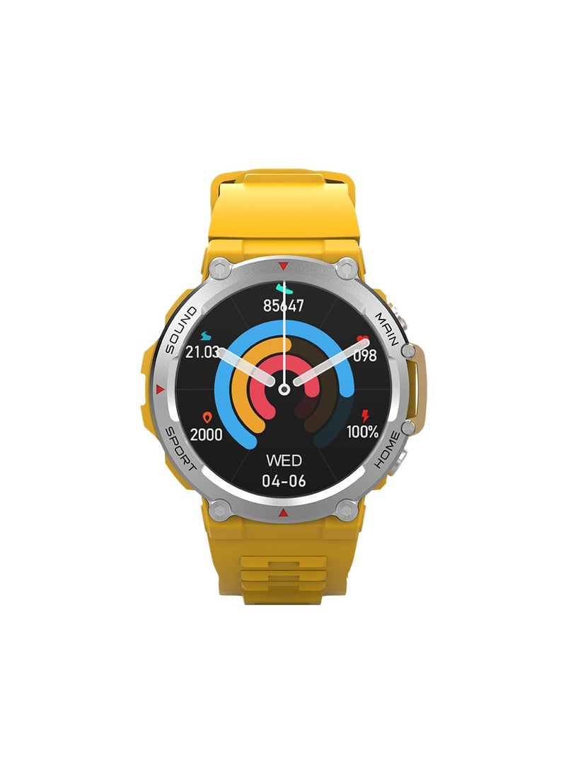 Goaltage SW02 Vintage Smart Watch with Water Resistant, NFC Payment, and Sleep, Heart Rate, Pressure, and Oxygen Monitoring - Yellow - Image 1