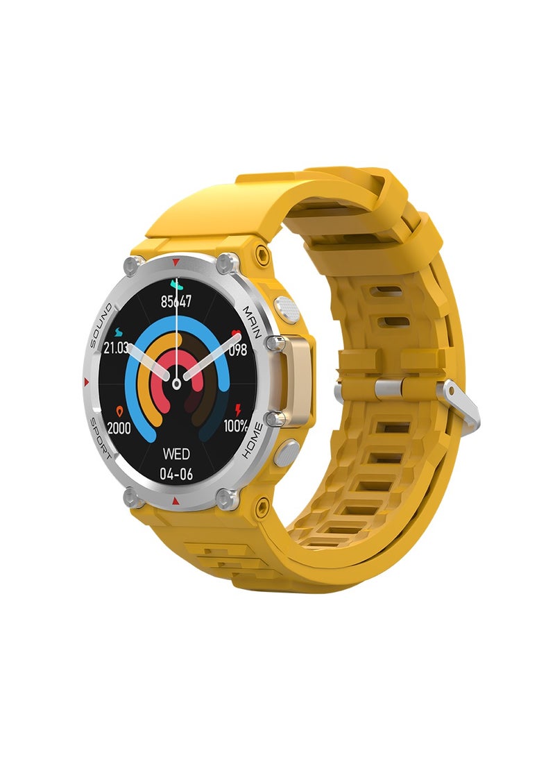 Goaltage SW02 Vintage Smart Watch with Water Resistant, NFC Payment, and Sleep, Heart Rate, Pressure, and Oxygen Monitoring - Yellow - Image 2