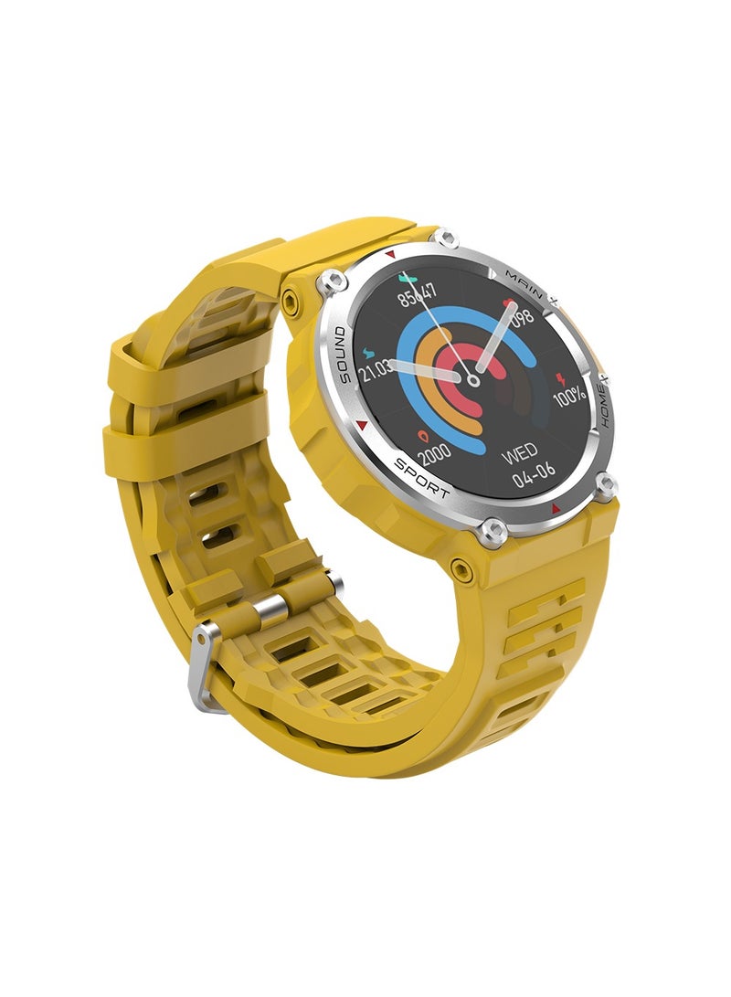 Goaltage SW02 Vintage Smart Watch with Water Resistant, NFC Payment, and Sleep, Heart Rate, Pressure, and Oxygen Monitoring - Yellow - Image 4
