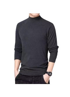 Generic Long Sleeve Turtleneck T-Shirt Mens Casual Winter Warm Tee Black  - Image 4