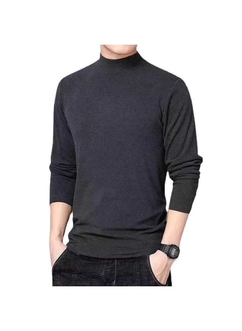 Generic - Long Sleeve Turtleneck T-Shirt Mens Casual Winter Warm Tee Black - Image 1