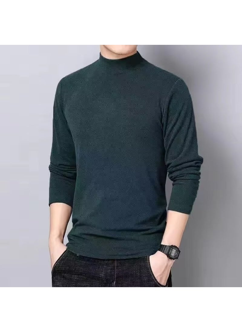 Generic - Long Sleeve Turtleneck T-Shirt Mens Casual Winter Warm Tee Black - Image 1