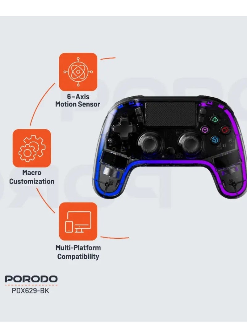 برودو وحدة تحكم Porodo Gaming Crystal Shell PS4 - Image 2