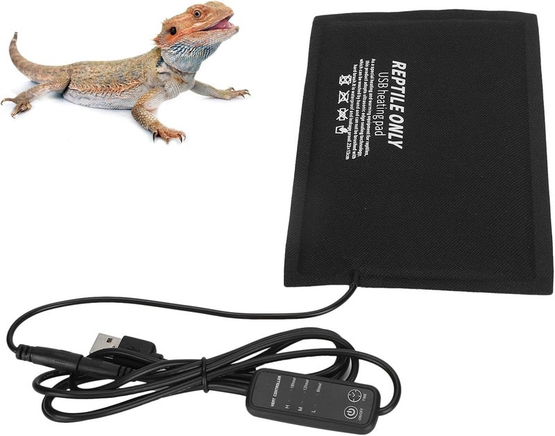 Pssopp Reptiles Heating Pad, USB Heating Mat with Adjustable Thermostat, 35-113°F Heat Levels for Turtles and Lizards (Small Size) - Image 4