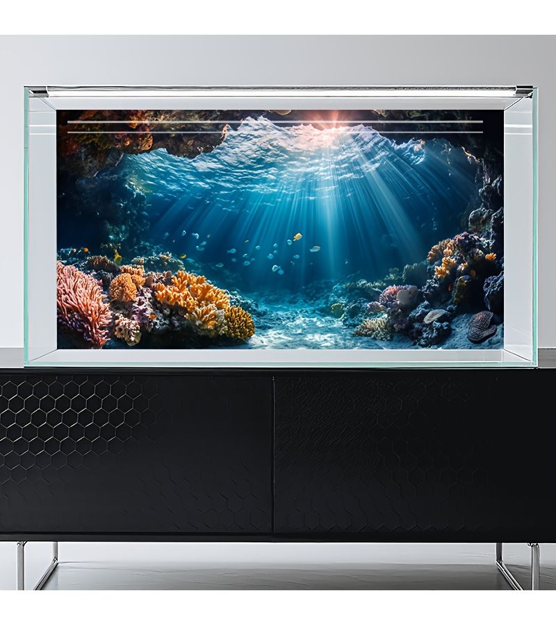 Vibrant Coral Reef Aquarium Sticker for Fish Tank 91x50cm Vinyl Marine Life Nautical Decor - Image 5