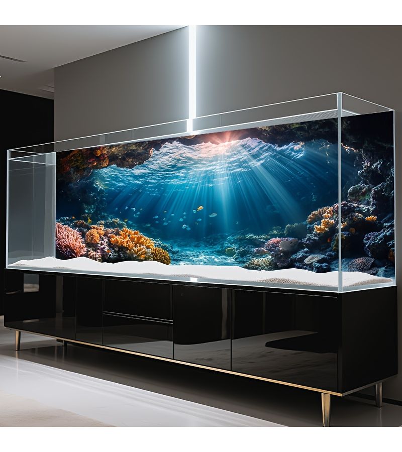 Vibrant Coral Reef Aquarium Sticker for Fish Tank 91x50cm Vinyl Marine Life Nautical Decor - Image 4