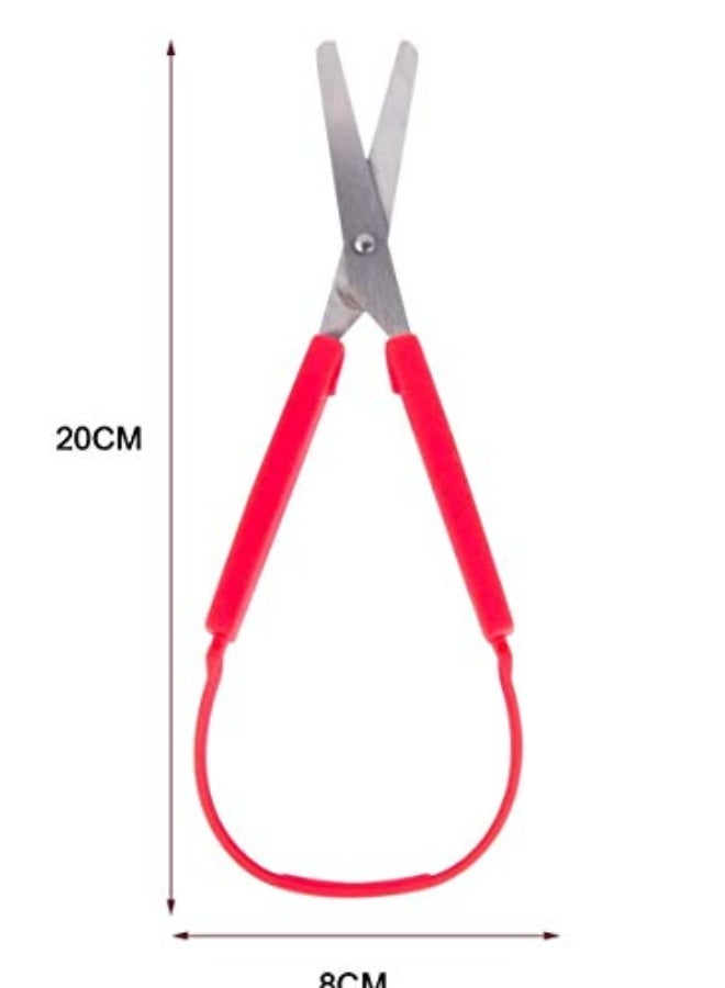 2-Pack Loop Scissors Grip Scissors Loop Handle Self-Opening Scissors Adaptive Cutting Scissors for Children and Adults Special Needs,Paper Work ,Sewing Work ,Artcraft - Image 2