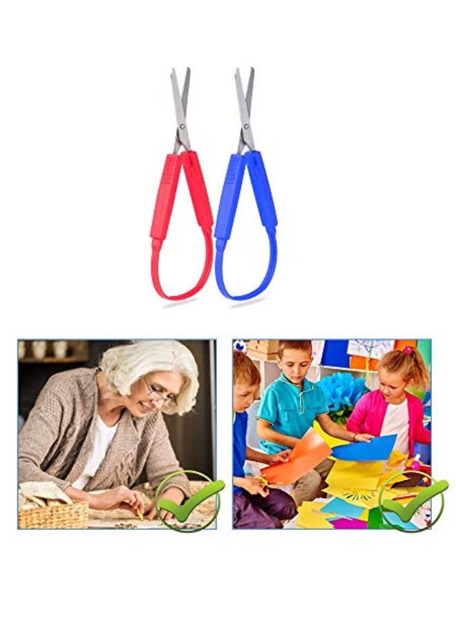 2-Pack Loop Scissors Grip Scissors Loop Handle Self-Opening Scissors Adaptive Cutting Scissors for Children and Adults Special Needs,Paper Work ,Sewing Work ,Artcraft - Image 5