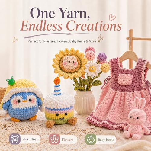 Reessy Skinny Chenille Yarn for Crocheting - 6 Pack of 50g/158yd (948yd Total) - Soft Matte Thin Chenille CYC #2 - Fine Weight Baby Yarn for Plush Toys, Baby Blankets & Small Crafts(Navy Blue) - Image 3