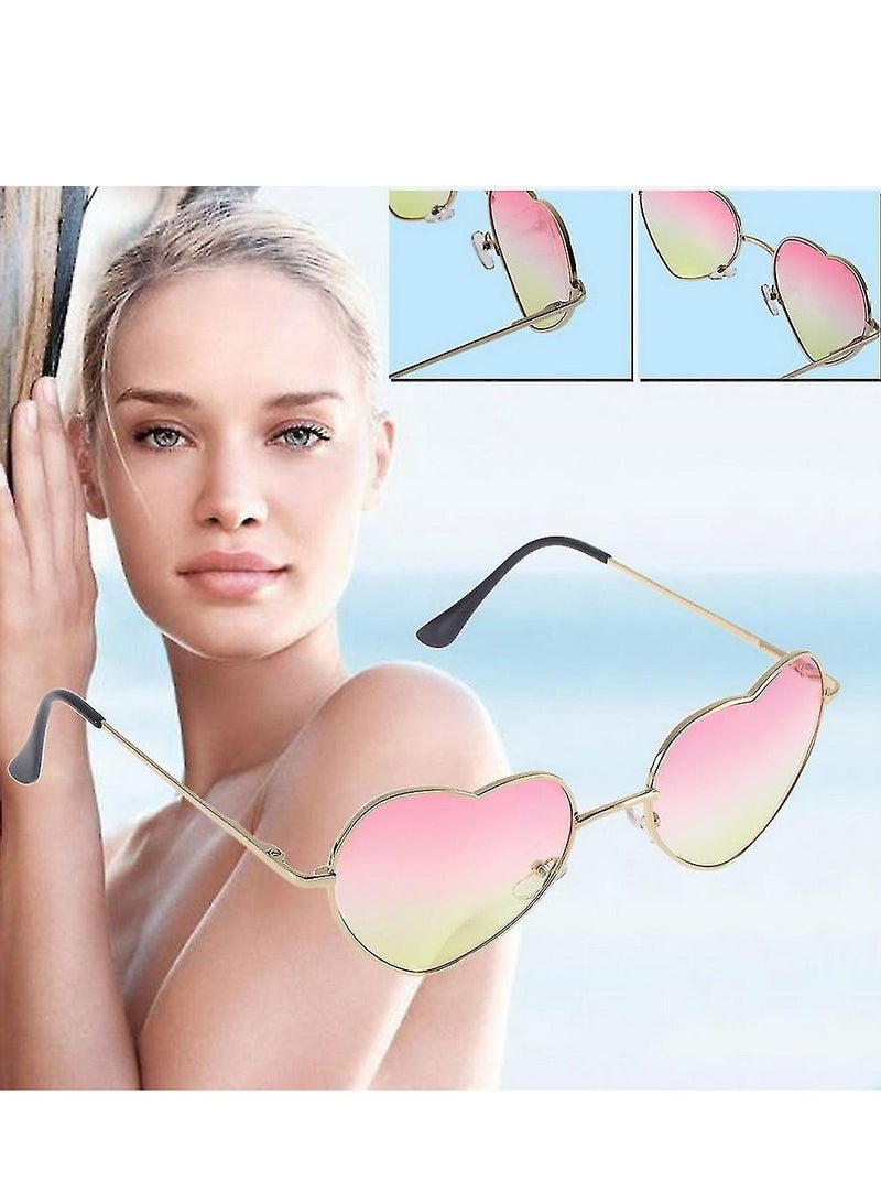 ASIV Heart Shaped Women's Sunglasses Goggles Anti-UV 400 Alloy Sunglasses - Image 1