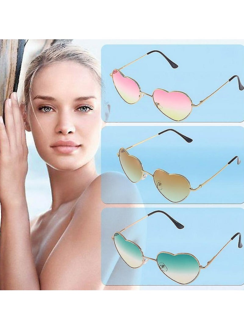 ASIV Heart Shaped Women's Sunglasses Goggles Anti-UV 400 Alloy Sunglasses - Image 2