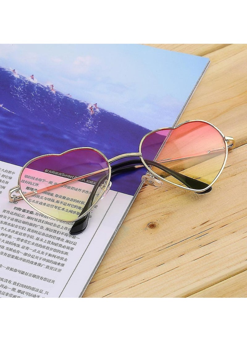 ASIV Heart Shaped Women's Sunglasses Goggles Anti-UV 400 Alloy Sunglasses - Image 4