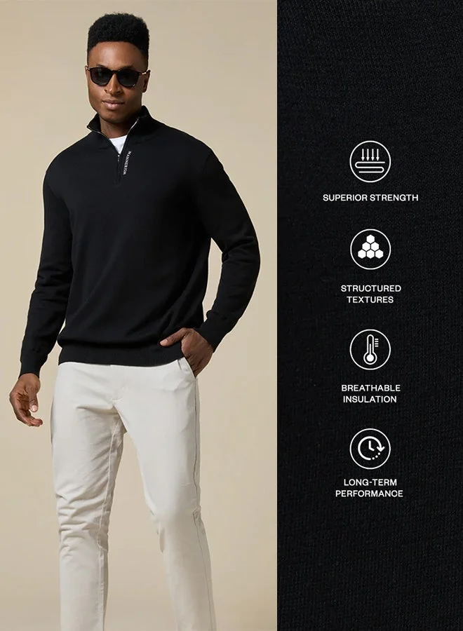 MANNERISM  The Charcoal Drift Cotton Jumper with Relaxed Fit for Men | Best Price UAE