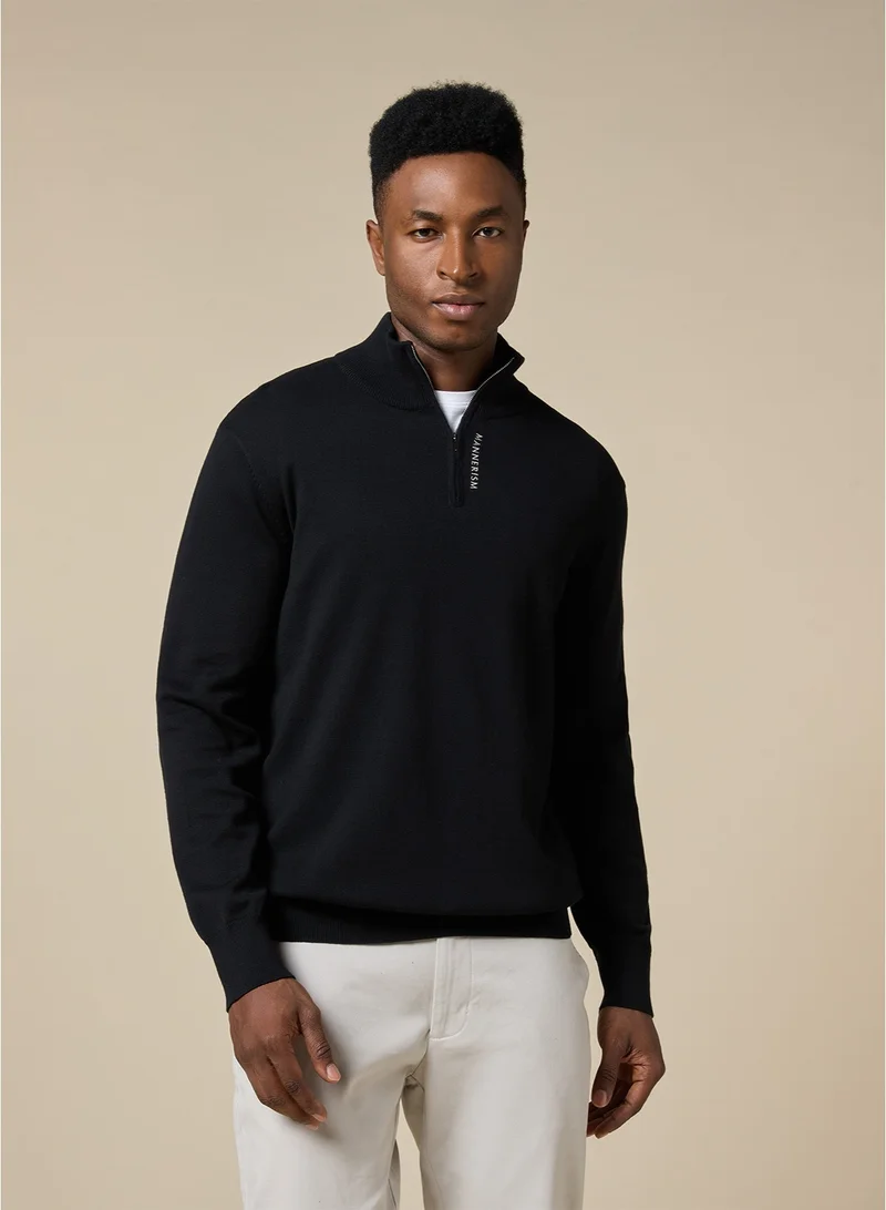Mannerism The Charcoal Drift Cotton Jumper with Relaxed Fit