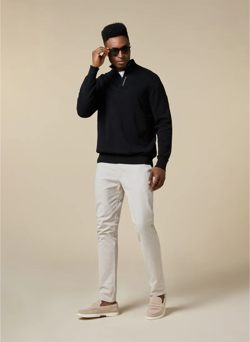 MANNERISM  The Charcoal Drift Cotton Jumper with Relaxed Fit for Men | Best Price UAE