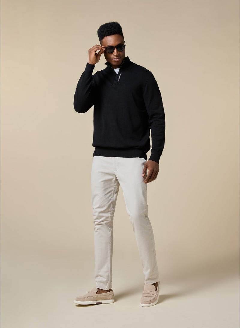 مانرزم The Charcoal Drift Cotton Jumper with Relaxed Fit - Image 5