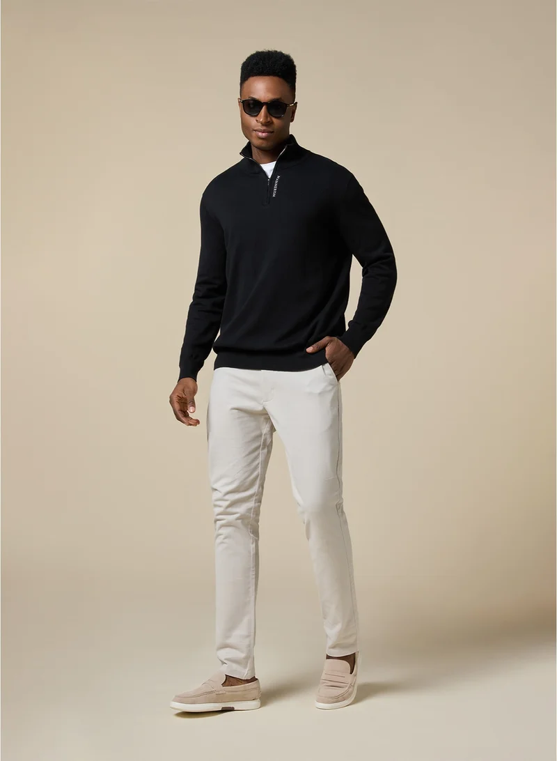 MANNERISM  The Charcoal Drift Cotton Jumper with Relaxed Fit for Men | Best Price UAE