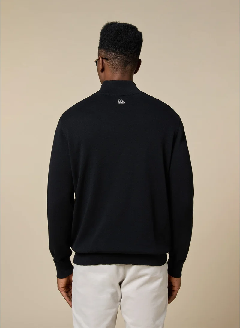 MANNERISM  The Charcoal Drift Cotton Jumper with Relaxed Fit for Men | Best Price UAE